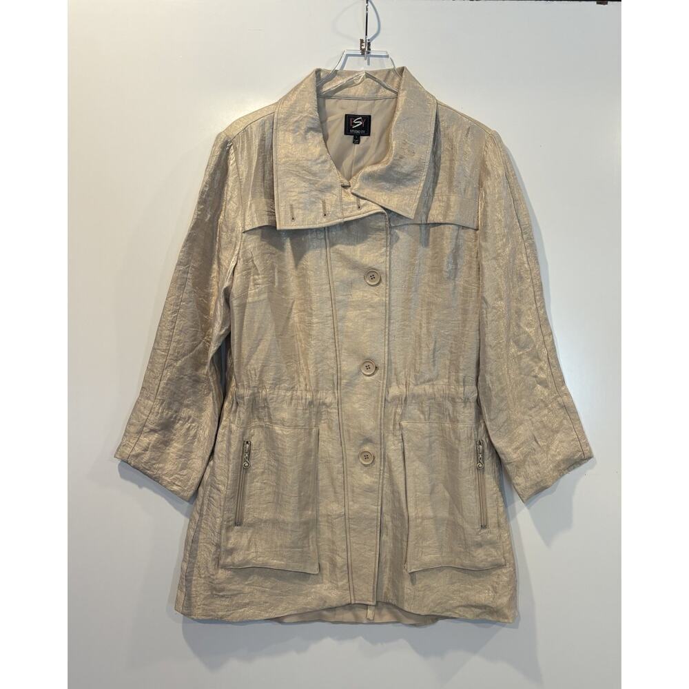 Nwt Especially Yours Studio Ey Gold Anorak Jacket Womens Size Large (L)